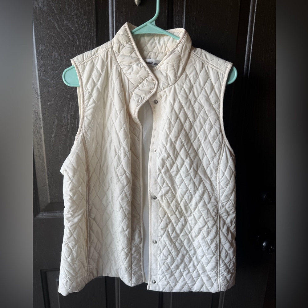 Women's Cream Quilted Vest